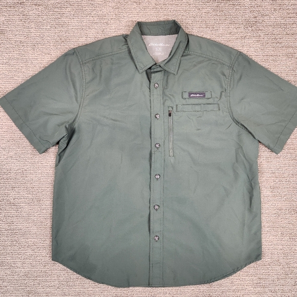 Eddie Bauer Other - Eddie Bauer Tech Performance Short Sleeve Outdoor Fishing Vented Sage Green Hike
